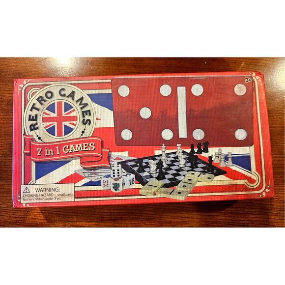 Retro Games 7 in 1 Games, Vintage Games Chess Poker Dominos Peers Hardy Group - Picture 1 of 2